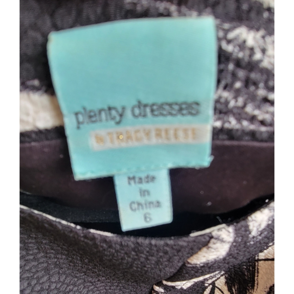 Plenty by Tracy Reese Black/Off White Abstract Dress Size 6 - Picture 5 of 5